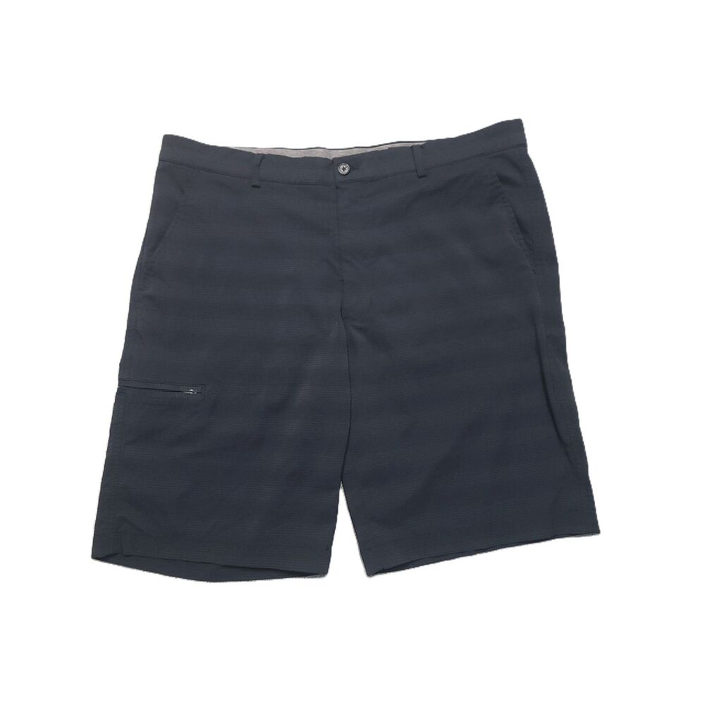 Greg Norman Performance Shorts Mens 36 Chino Black Striped Stretch Utility Golf